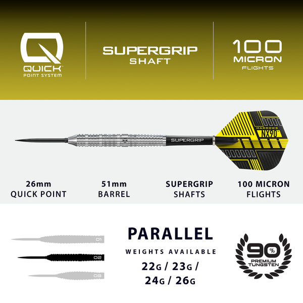 Rzutki Harrows NX-90 PARALLEL 90% steeltip