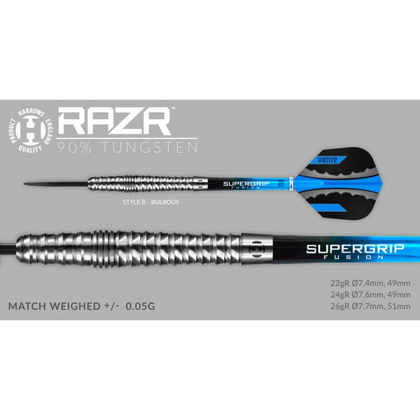 Rzutki Harrows Razr 90% Steeltip